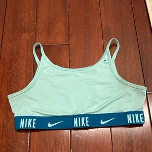 Nike Teal Light Blue Elastic-Band Swim Bikini Top